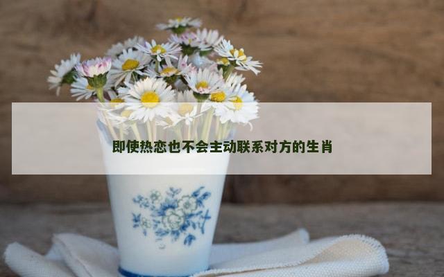 即使热恋也不会主动联系对方的生肖