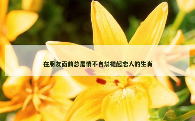 在朋友面前总是情不自禁提起恋人的生肖