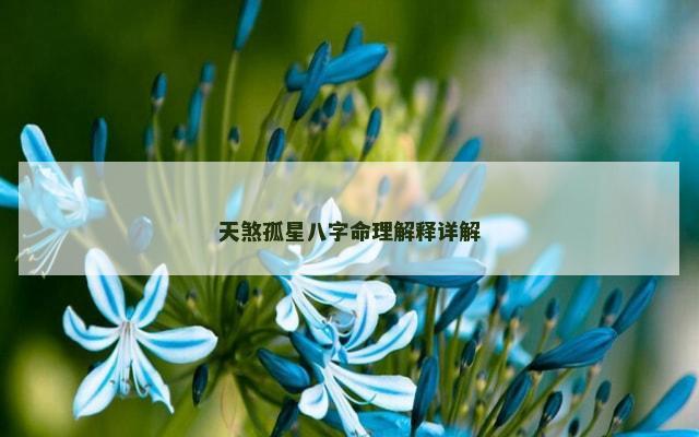 天煞孤星八字命理解释详解