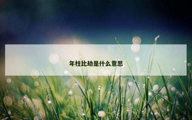 年柱比劫是什么意思