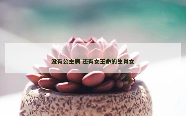 没有公主病 还有女王命的生肖女