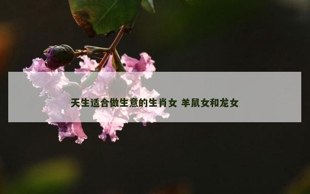 天生适合做生意的生肖女 羊鼠女和龙女