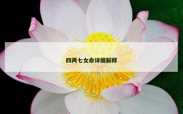 四两七女命详细解释