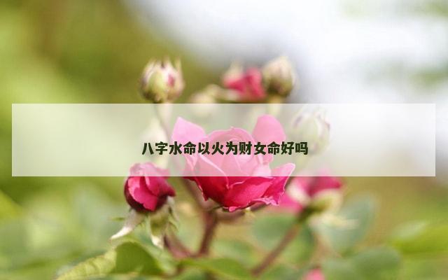 八字水命以火为财女命好吗