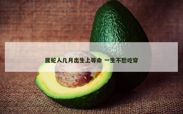 属蛇人几月出生上等命 一生不愁吃穿