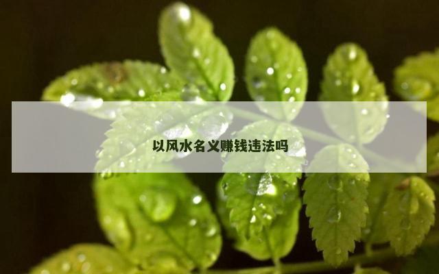 以风水名义赚钱违法吗