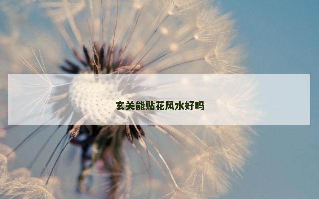 玄关能贴花风水好吗