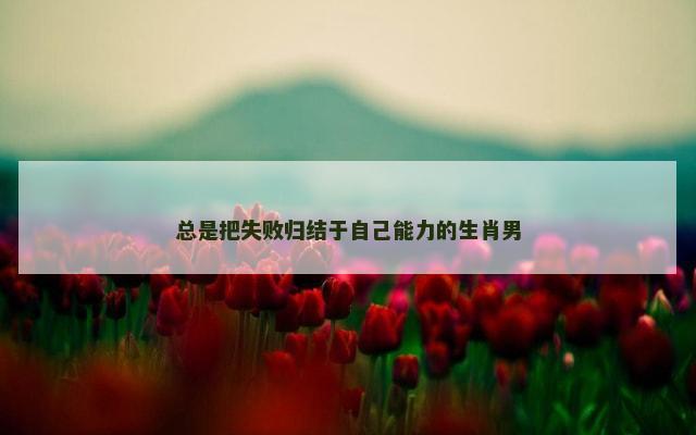 总是把失败归结于自己能力的生肖男