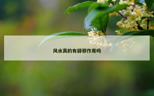 风水真的有辟邪作用吗