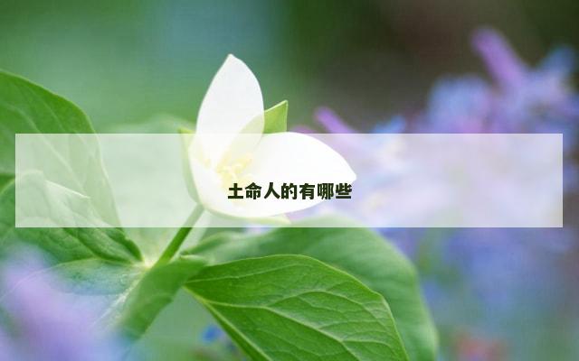 土命人的有哪些