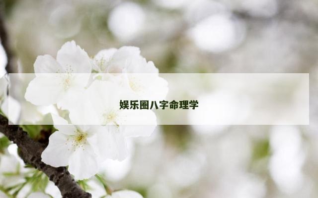 娱乐圈八字命理学