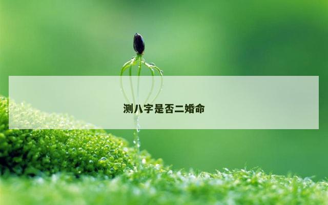 测八字是否二婚命