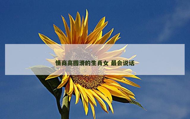 情商高圆滑的生肖女 最会说话