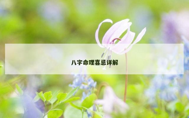 八字命理喜忌详解