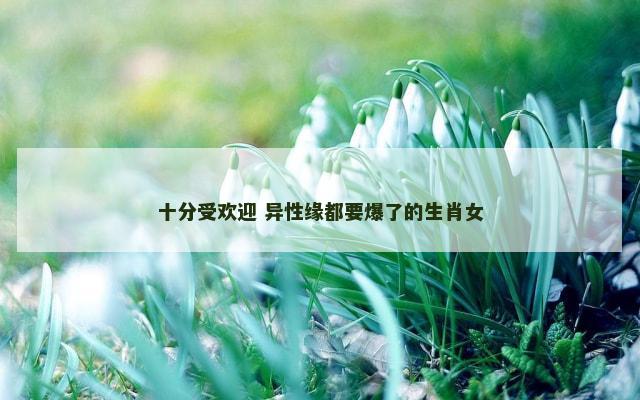 十分受欢迎 异性缘都要爆了的生肖女
