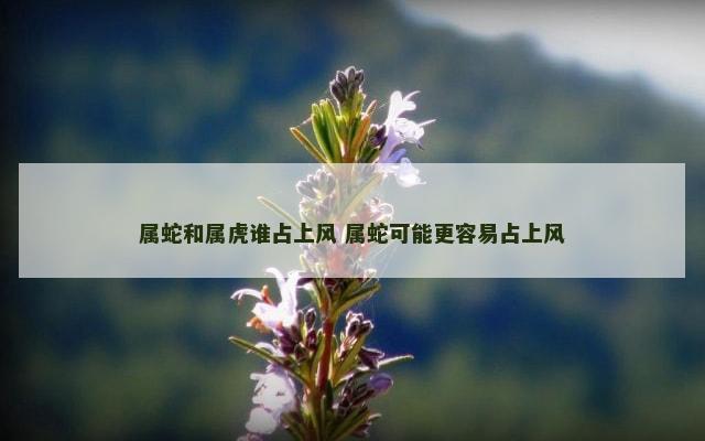 属蛇和属虎谁占上风 属蛇可能更容易占上风