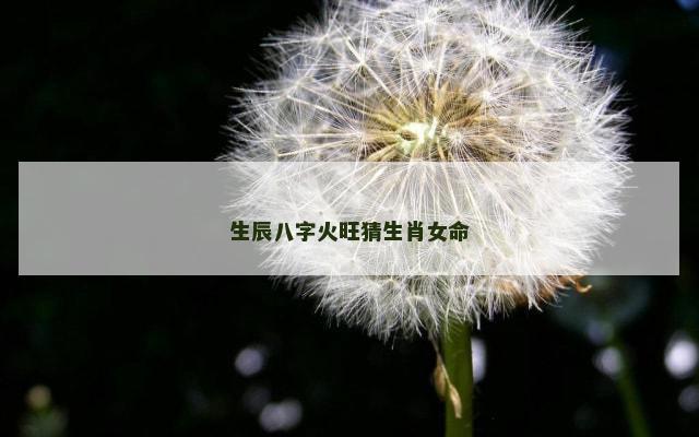 生辰八字火旺猜生肖女命