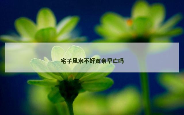 宅子风水不好双亲早亡吗