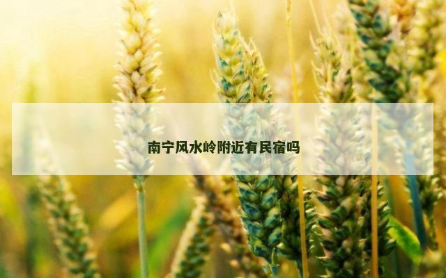 南宁风水岭附近有民宿吗