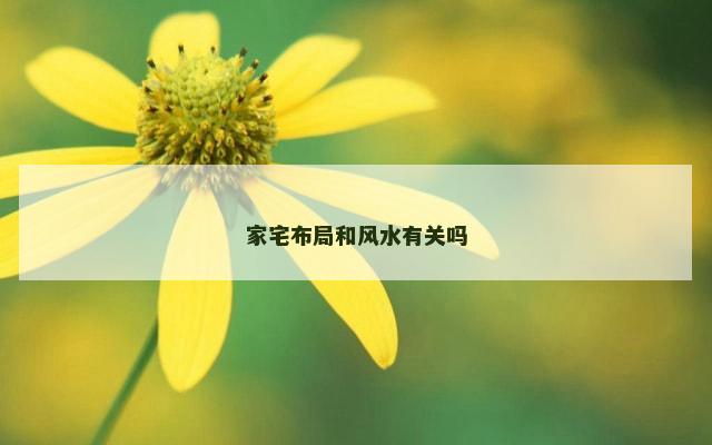 家宅布局和风水有关吗