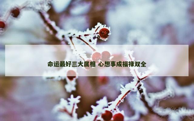 命运最好三大属相 心想事成福禄双全