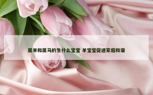 属羊和属马的生什么宝宝 羊宝宝促进家庭和谐