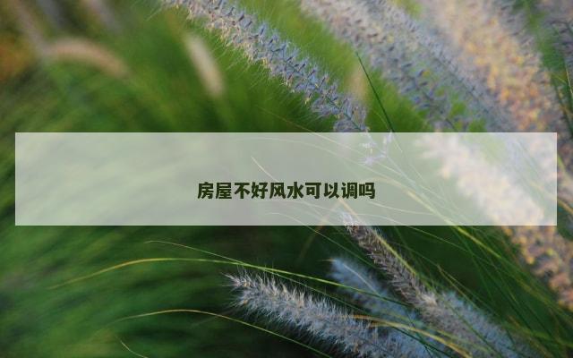 房屋不好风水可以调吗