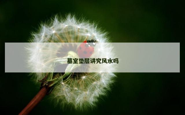 墓室垫层讲究风水吗