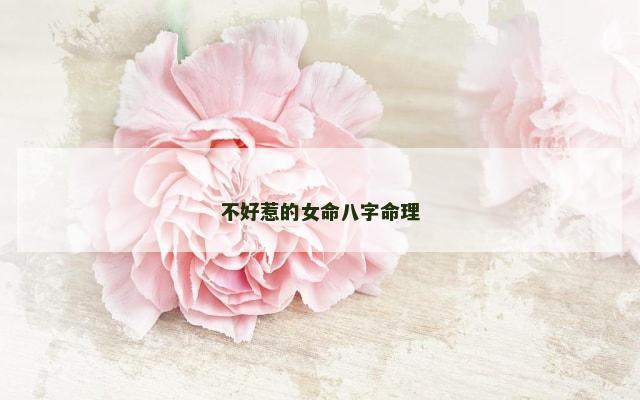 不好惹的女命八字命理