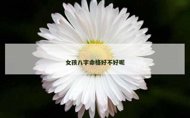 女孩八字命格好不好呢