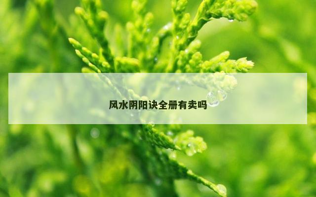 风水阴阳诀全册有卖吗