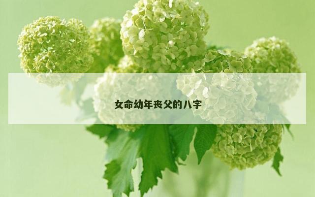 女命幼年丧父的八字