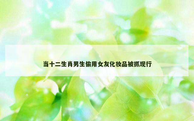 当十二生肖男生偷用女友化妆品被抓现行