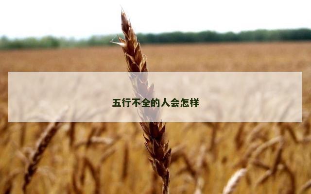 五行不全的人会怎样