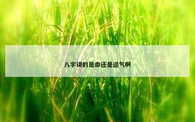 八字讲的是命还是运气啊