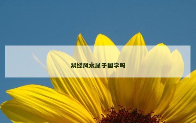 易经风水属于国学吗
