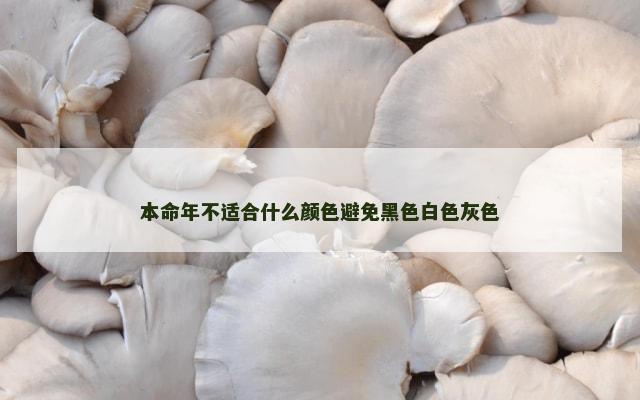 本命年不适合什么颜色避免黑色白色灰色