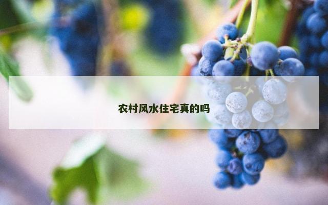 农村风水住宅真的吗