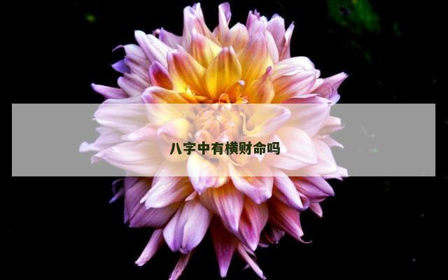 八字中有横财命吗