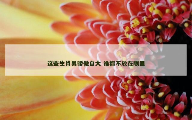 这些生肖男骄傲自大 谁都不放在眼里