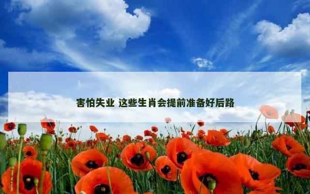 害怕失业 这些生肖会提前准备好后路