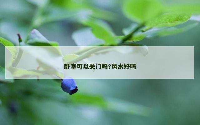 卧室可以关门吗?风水好吗