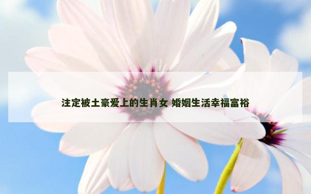 注定被土豪爱上的生肖女 婚姻生活幸福富裕