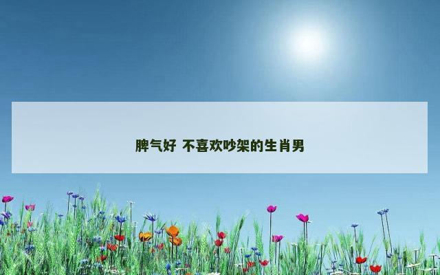 脾气好 不喜欢吵架的生肖男