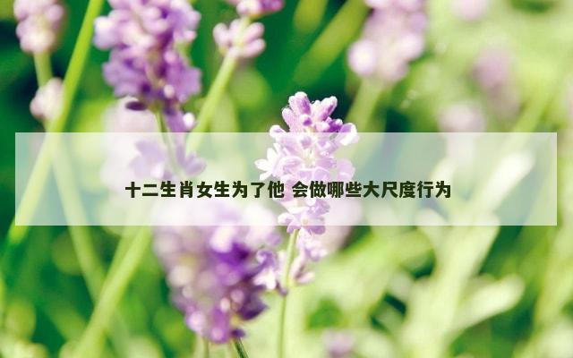 十二生肖女生为了他 会做哪些大尺度行为