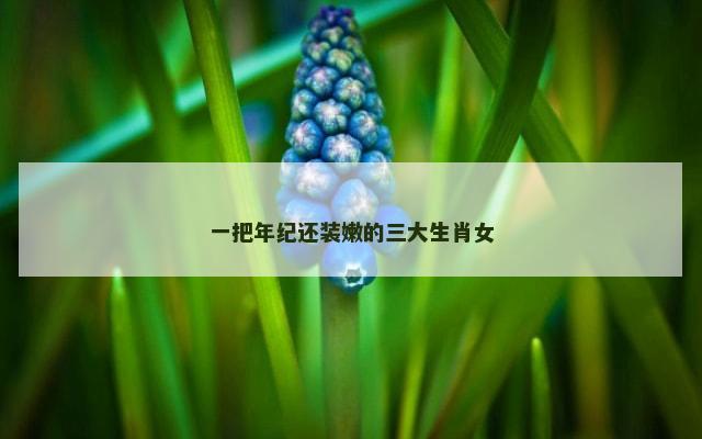 一把年纪还装嫩的三大生肖女