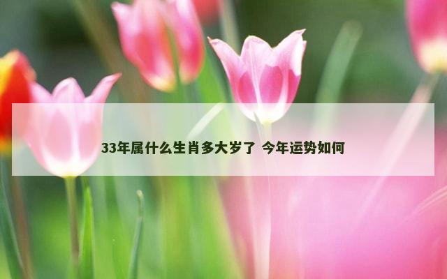 33年属什么生肖多大岁了 今年运势如何