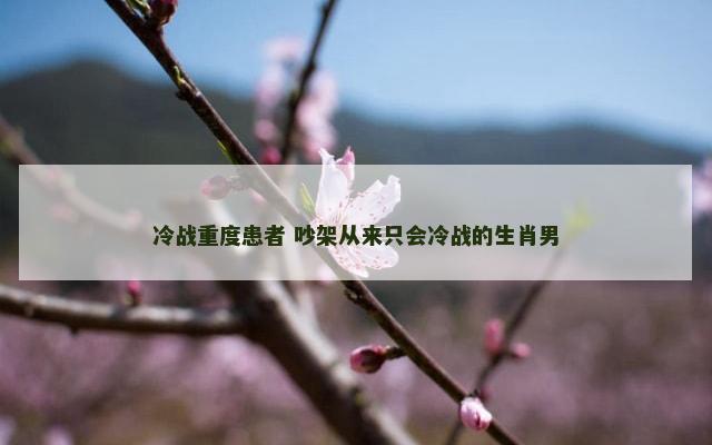 冷战重度患者 吵架从来只会冷战的生肖男