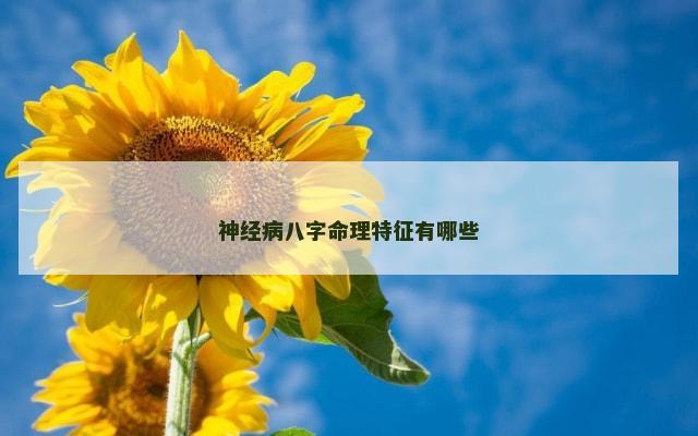 神经病八字命理特征有哪些