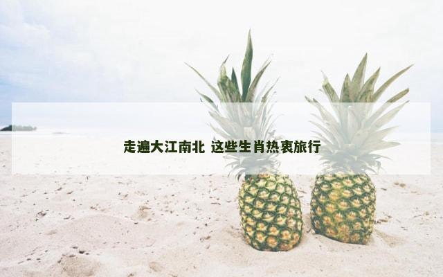 走遍大江南北 这些生肖热衷旅行